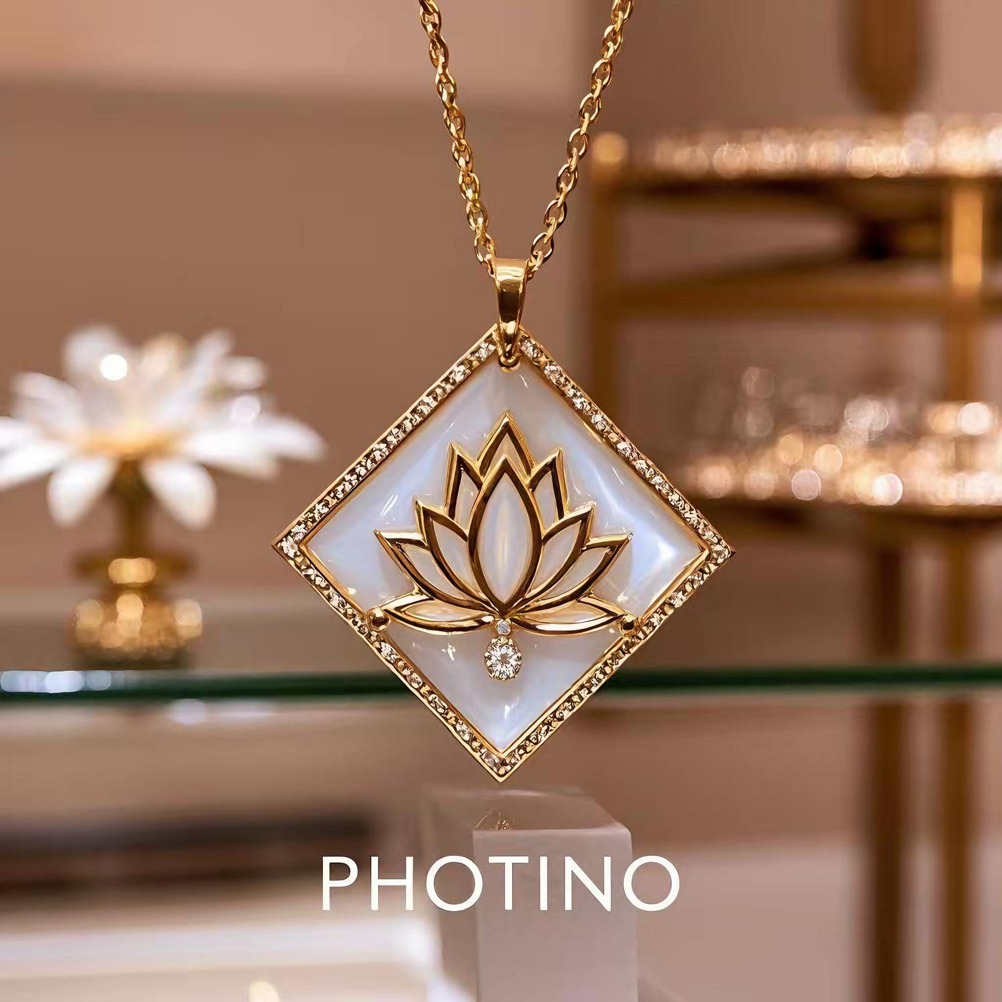 Holy Lotus Diamond Necklace