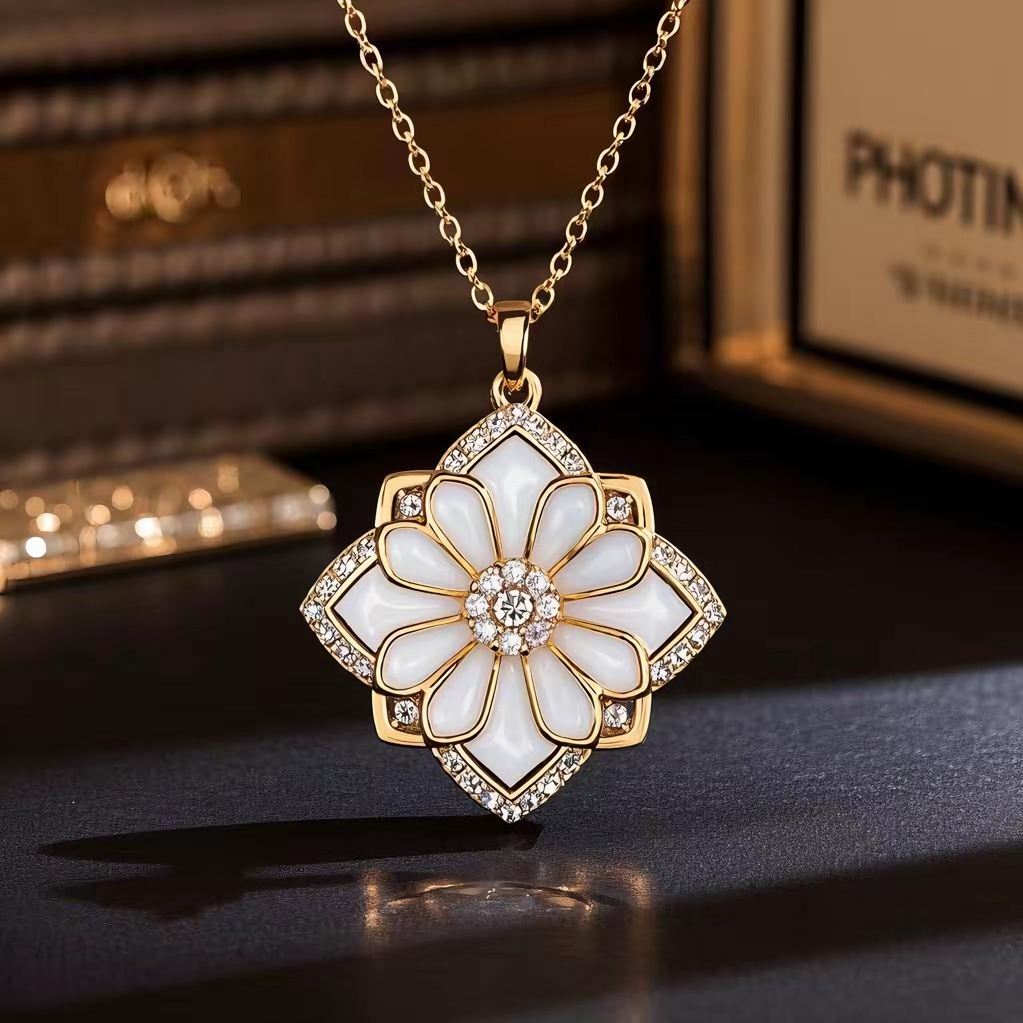 Holy Lotus Diamond Necklace?format=webp